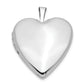 14k White Gold 14K 20mm White Gold Plain Polished Heart Locket