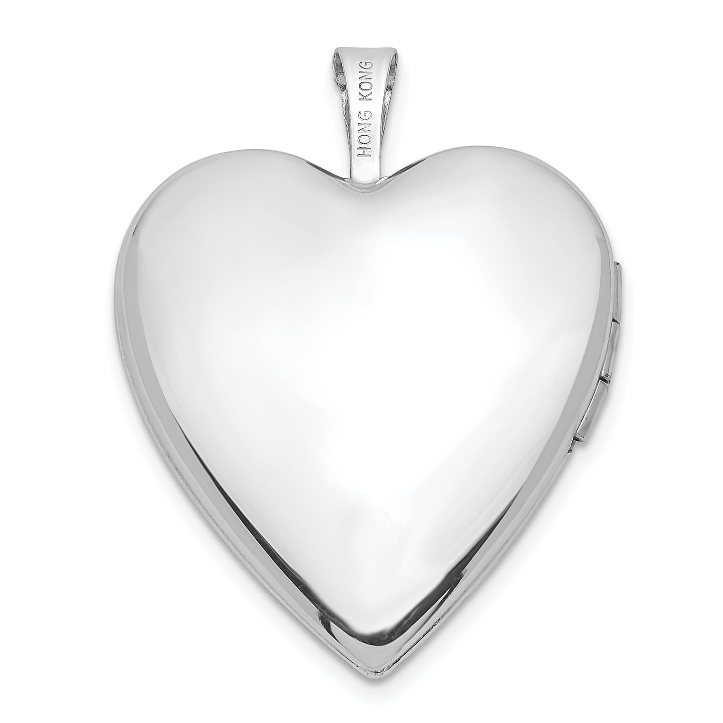 14k White Gold 14K 20mm White Gold Diamond Heart Locket