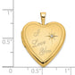 14k Yellow Gold 14K 20mm Diamond Satin I LOVE YOU Heart Locket