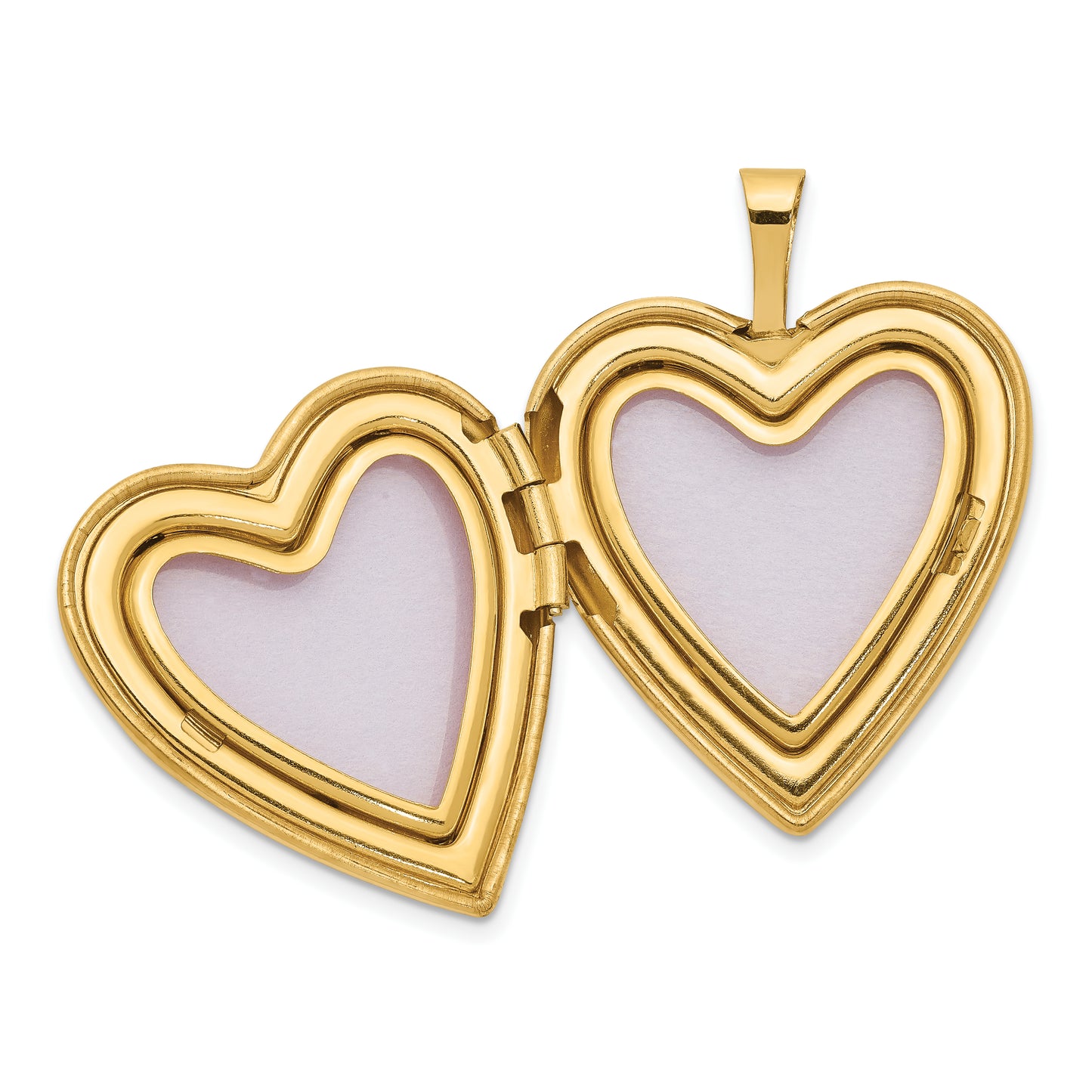 14k Yellow Gold 14K 20mm Enameled Rose I LOVE YOU Heart Locket