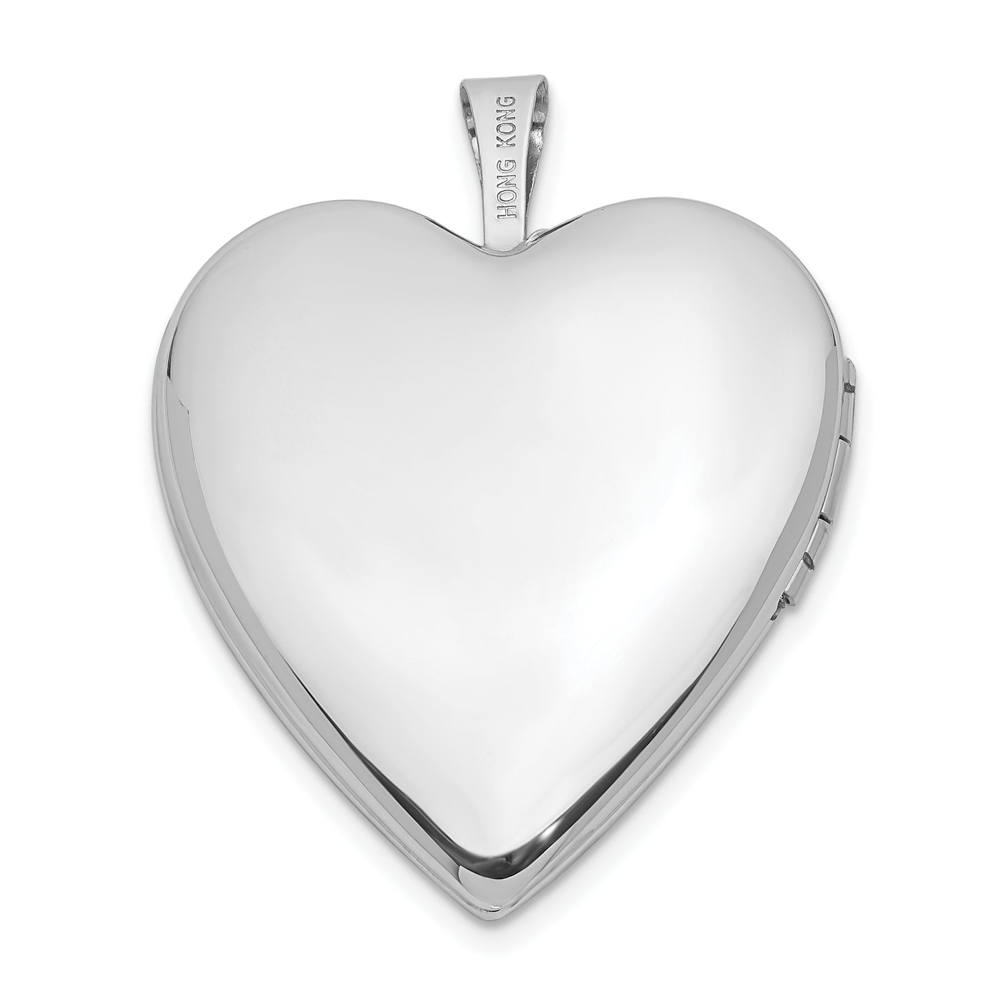 14k White Gold 14K 20mm White Gold Enamel Rose I LOVE YOU Heart Locket