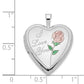 14k White Gold 14K 20mm White Gold Enamel Rose I LOVE YOU Heart Locket