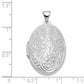 14k White Gold 14k White Gold Scroll Oval Locket