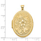 14k Yellow Gold 14k 32mm Oval Flower With Scrolls Locket