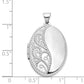 14k White Gold 14k White Gold 26mm 1/2 Hand Engraved Scroll Oval Locket