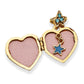 14k Yellow Gold 14k Blue CZ Make a Wish (Charm Inside Locket) 15mm Heart Locket