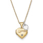 14k Two-tone 14k Two-toned 12mm Diamond LOVE w/Heart Charm Heart Locket