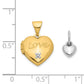 14k Two-tone 14k Two-toned 12mm Diamond LOVE w/Heart Charm Heart Locket