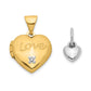 14k Two-tone 14k Two-toned 12mm Diamond LOVE w/Heart Charm Heart Locket