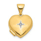 14k Yellow Gold 14ky w/ White Rhodium 12mm Diamond Heart Locket