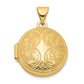 14k Yellow Gold 14k 16mm Round Locket with Scroll Design