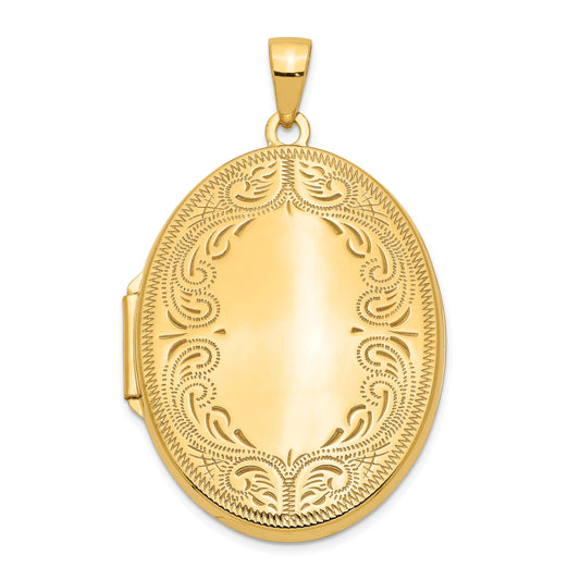 14k Yellow Gold 14k Yellow Gold 31mm Oval Scroll Locket