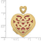 14k Yellow Gold 14ky 24mm w/ Diamond Vintage Heart Locket