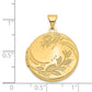 14k Yellow Gold 14ky 20mm Round Leaf Floral Locket