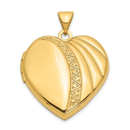 14k Yellow Gold 14k 21mm Heart Locket