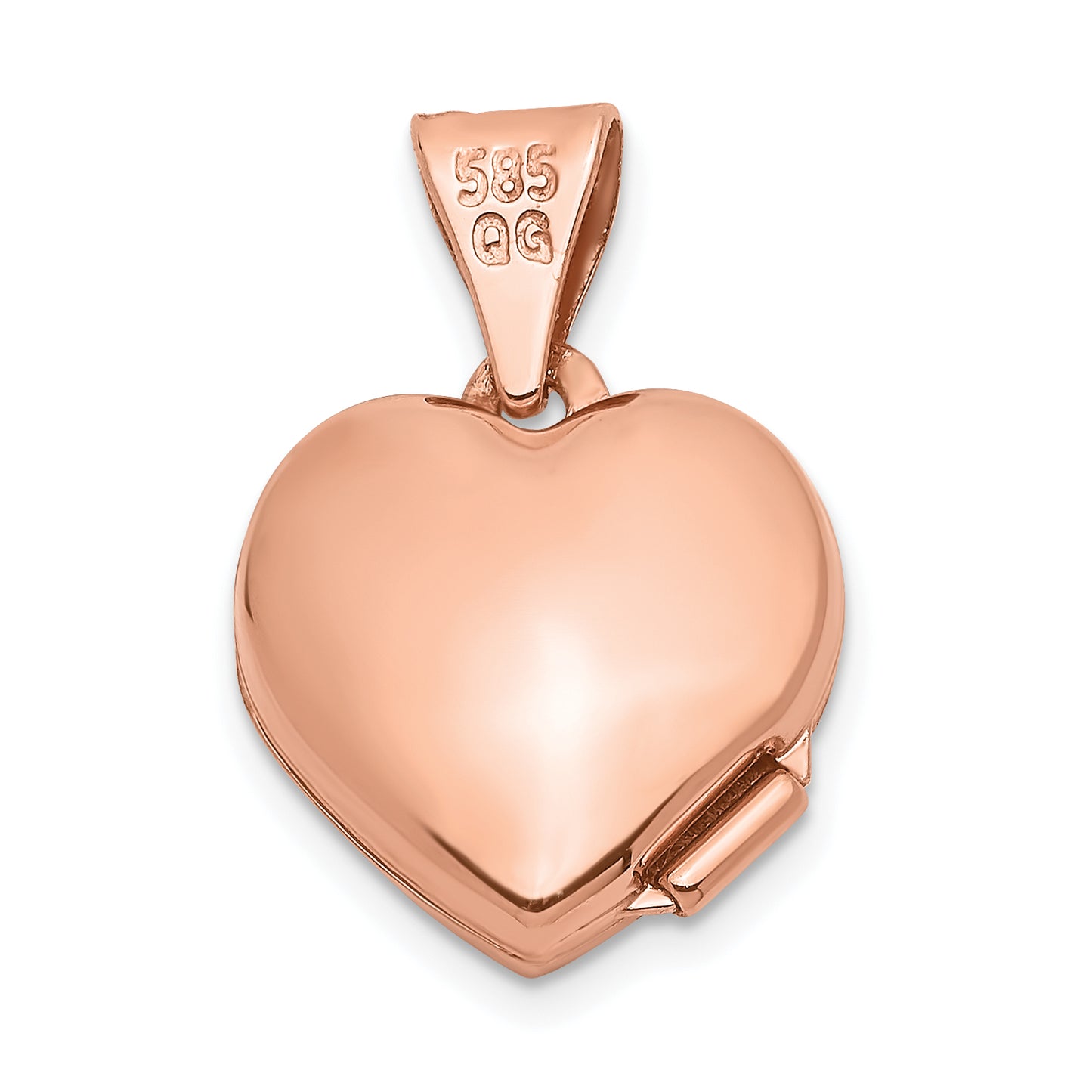 14k Rose Gold 14k Rose Gold w/ White Rhodium 12mm Heart Locket