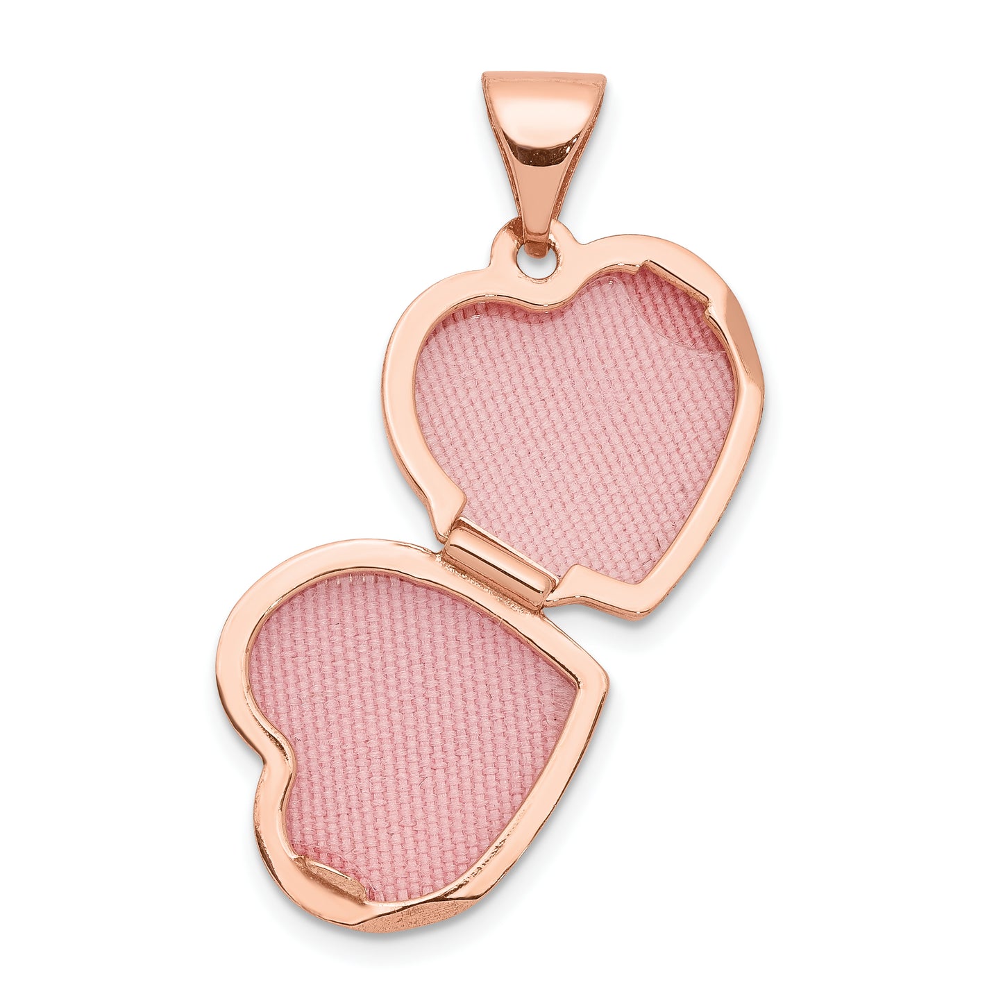 14k Rose Gold 14k Rose Gold w/ White Rhodium 12mm Heart Locket