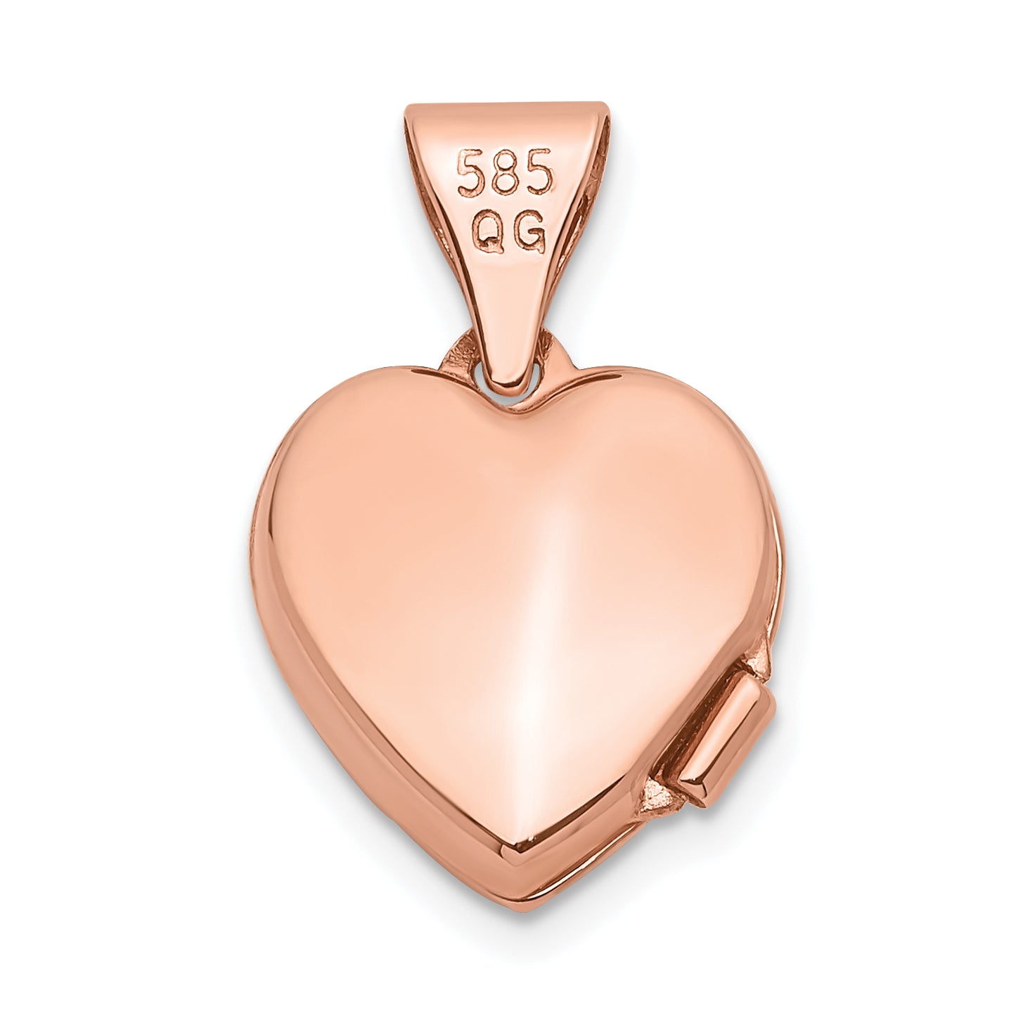 14k Rose Gold 14k Rose Gold 10mm Plain Heart Locket