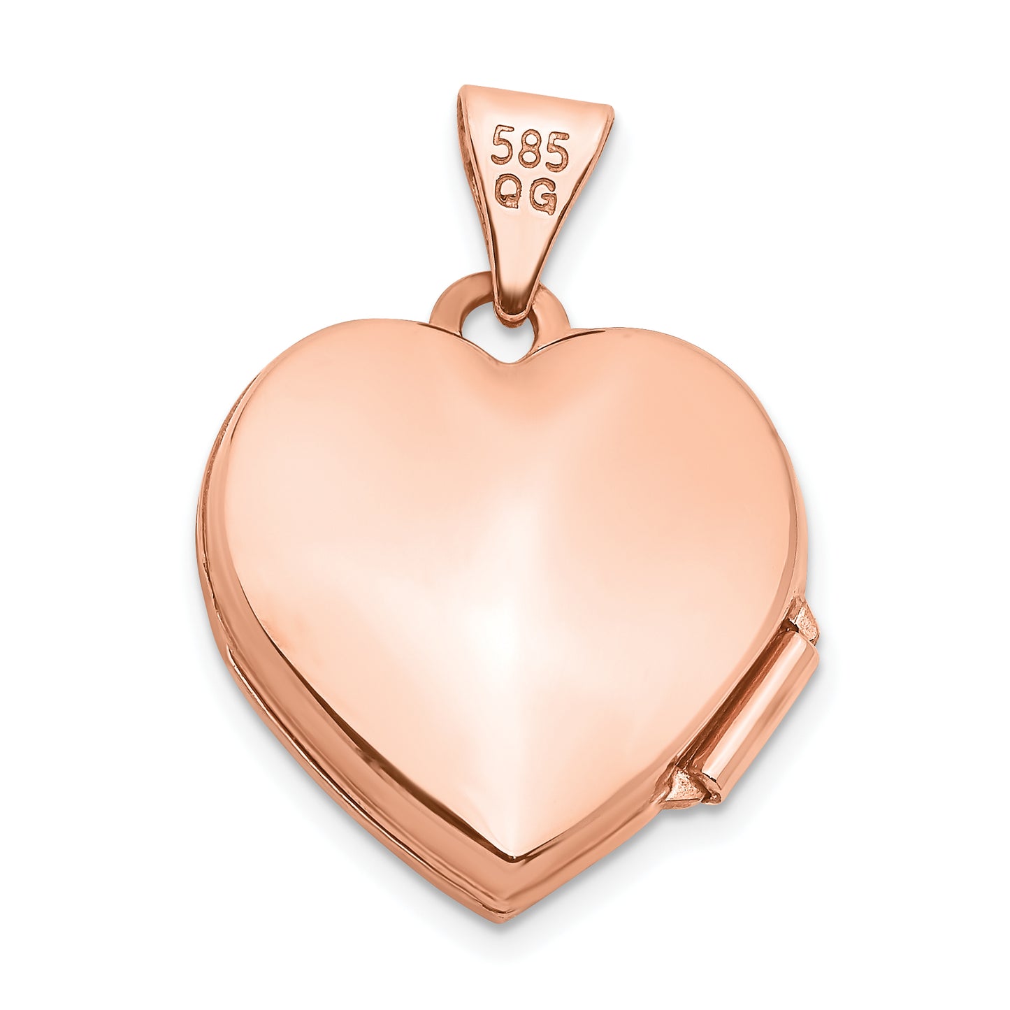 14k Rose Gold 14k Rose Gold 15mm Scroll Heart Locket