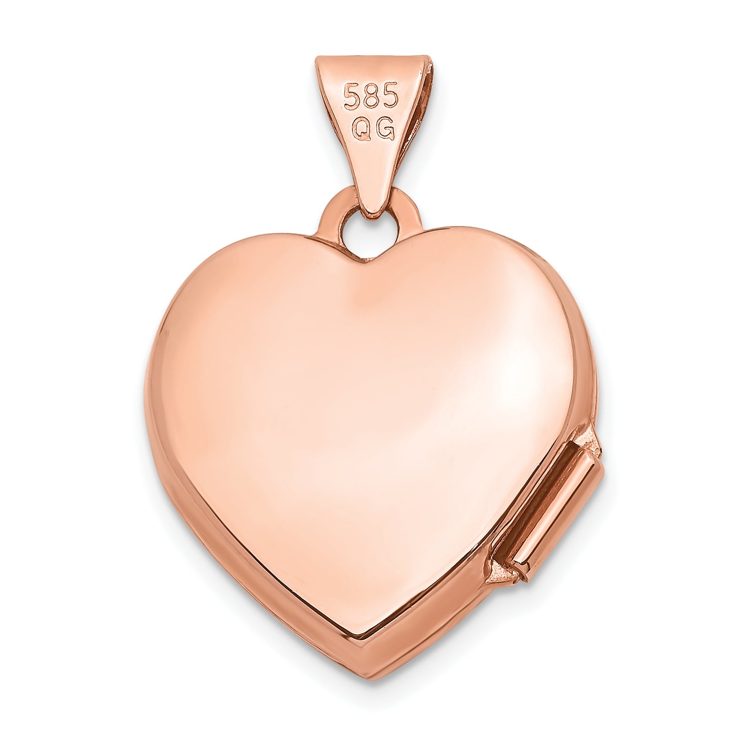 14k Rose Gold 14k Rose Gold 15mm Floral Heart Locket