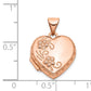 14k Rose Gold 14k Rose Gold 15mm Floral Heart Locket