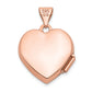 14k Rose Gold 14k Rose Gold Textured Double Heart Scroll Design 15mm Heart Locket