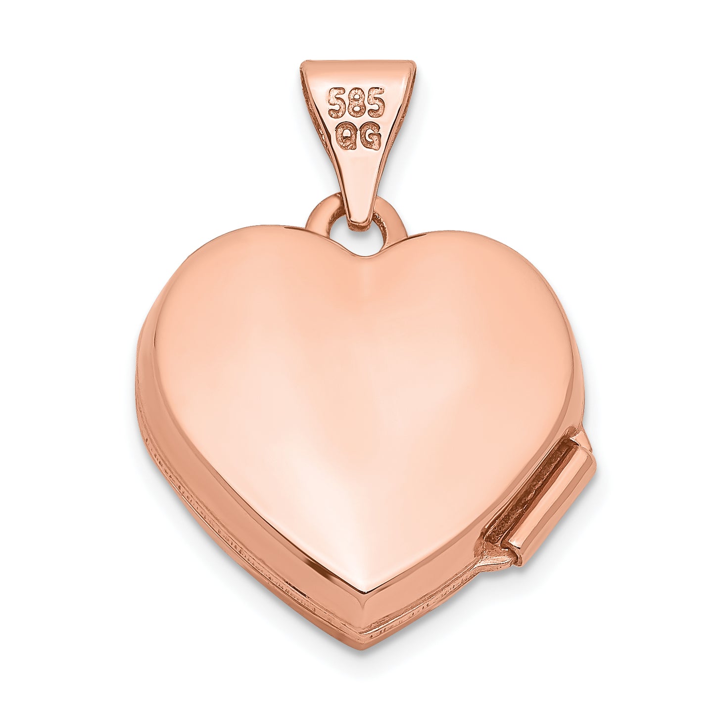 14k Rose Gold 14k Rose Gold 15mm Plain Heart Locket