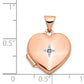 14k Rose Gold 14k Rose Gold Diamond Polished 15mm Heart Locket