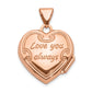 14k Rose Gold 14k Rose Gold 15mm Reversible Heart Locket