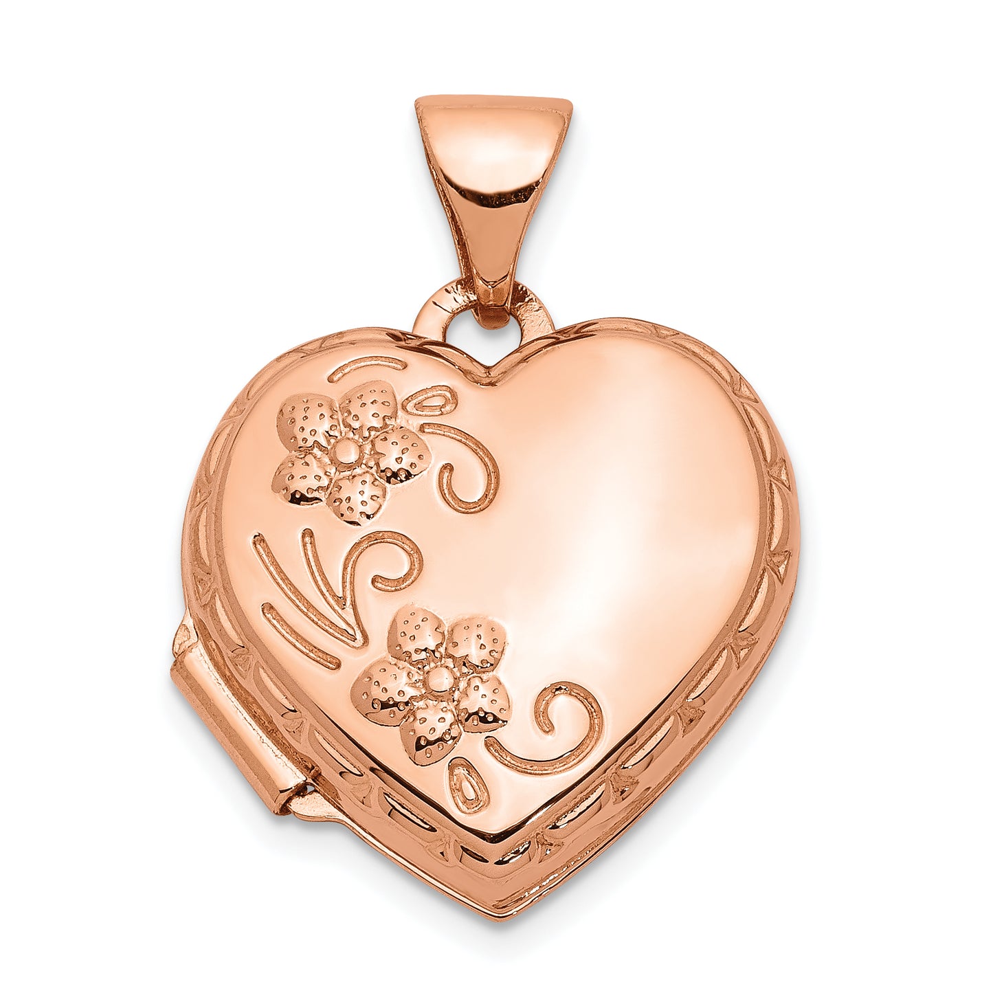 14k Rose Gold 14k Rose Gold 15mm Reversible Heart Locket