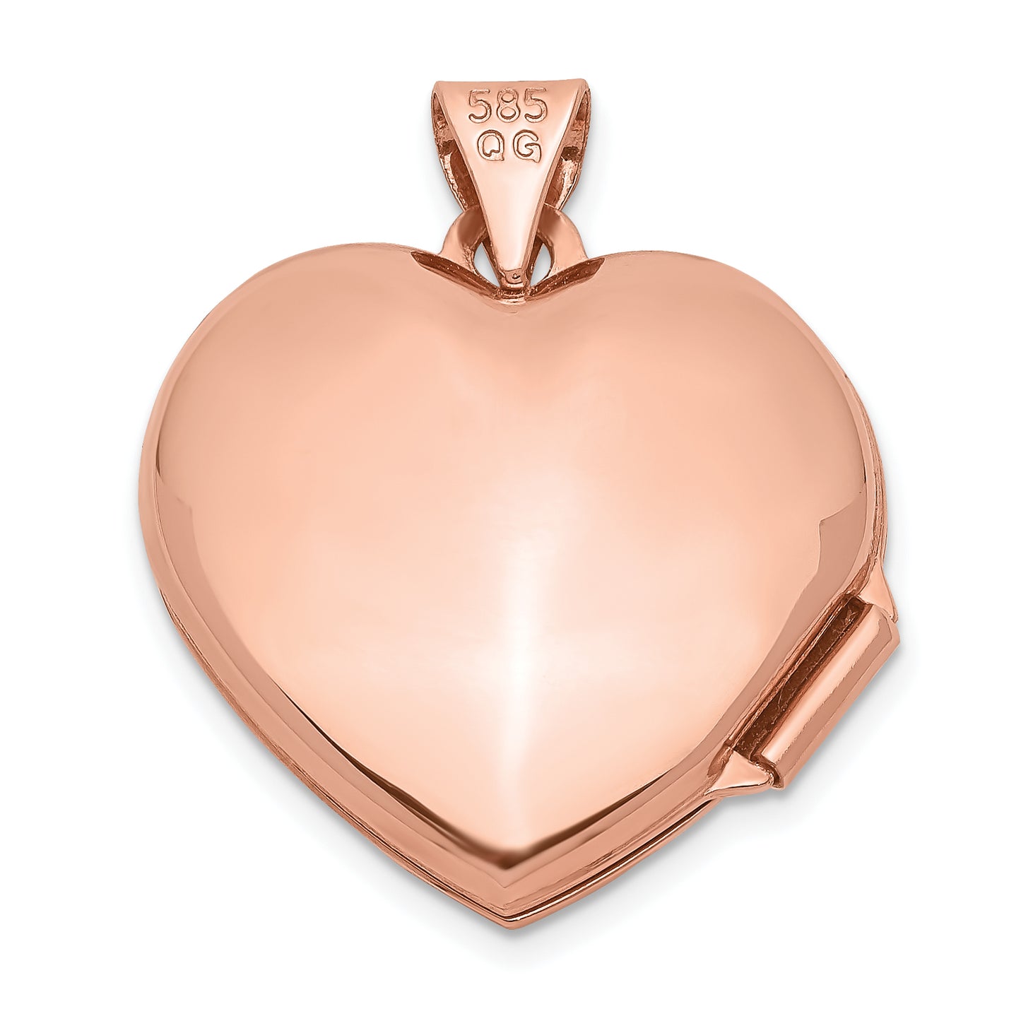 14k Rose Gold 14k Rose Gold 18mm Domed Heart Locket