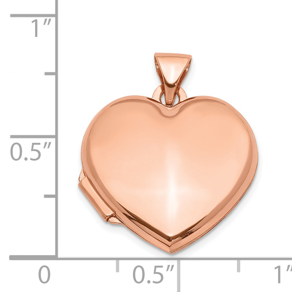 14k Rose Gold 14k Rose Gold 18mm Domed Heart Locket