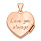 14k Rose Gold 14k Rose Gold 18mm Scrolled Love You Always Heart Locket