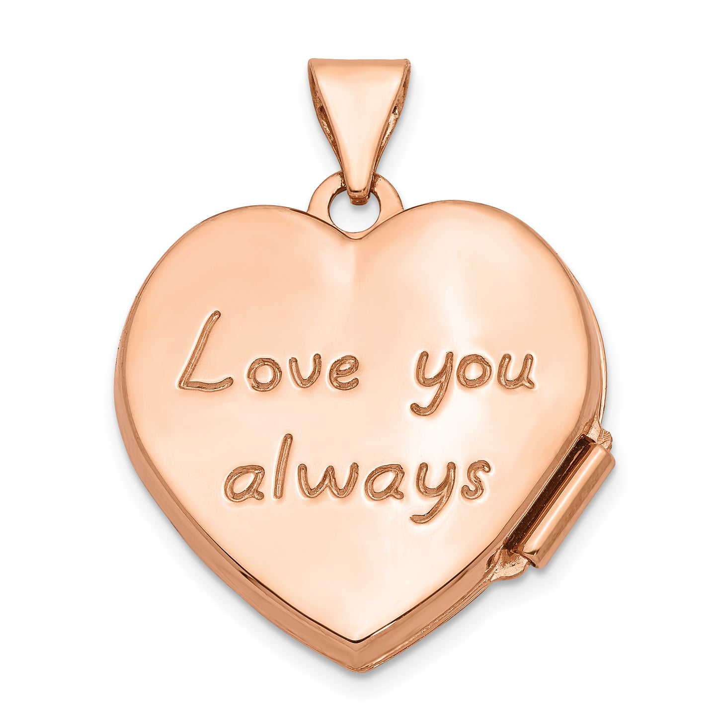 14k Rose Gold 14k Rose Gold 18mm Scrolled Love You Always Heart Locket