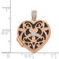 14k Rose Gold 14k Rose Gold w/ Diamond Vintage 18mm Heart Locket