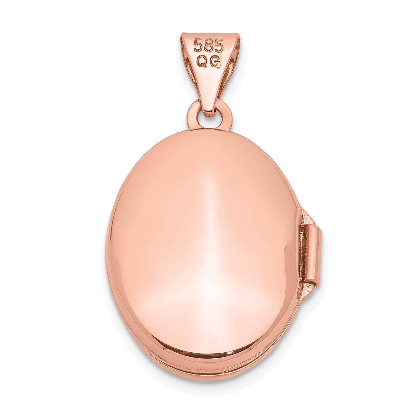 14k Rose Gold 14k Rose Gold 17mm Diamond Oval Locket