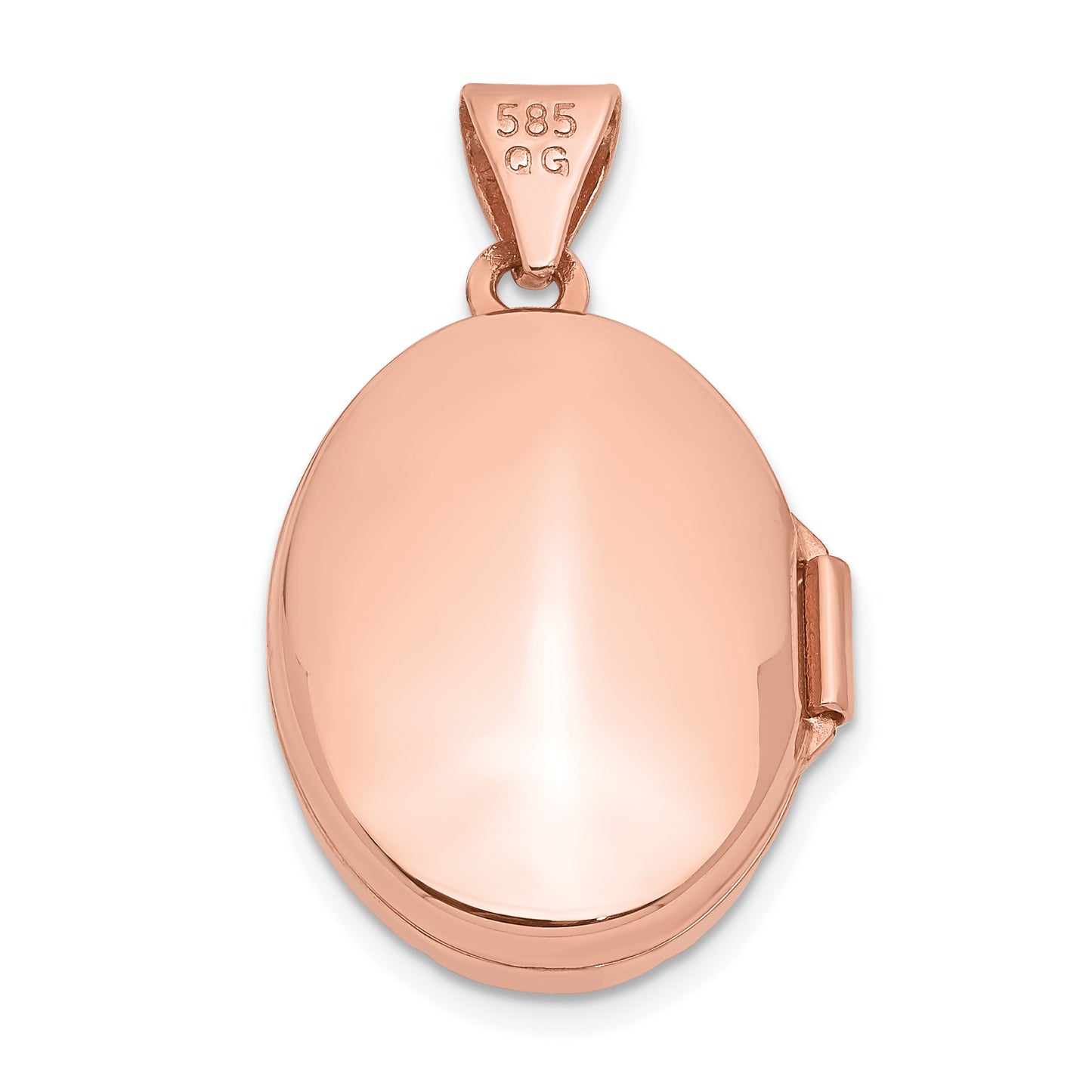 14k Rose Gold 14k Rose Gold 17mm Scroll Oval Locket