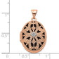 14k Rose Gold 14k Rose Gold w/Diamond & Black Fabric Vintage 21mm Oval Locket