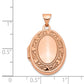 14k Rose Gold 14k Rose Gold Heart Design Border 21mm Oval Locket