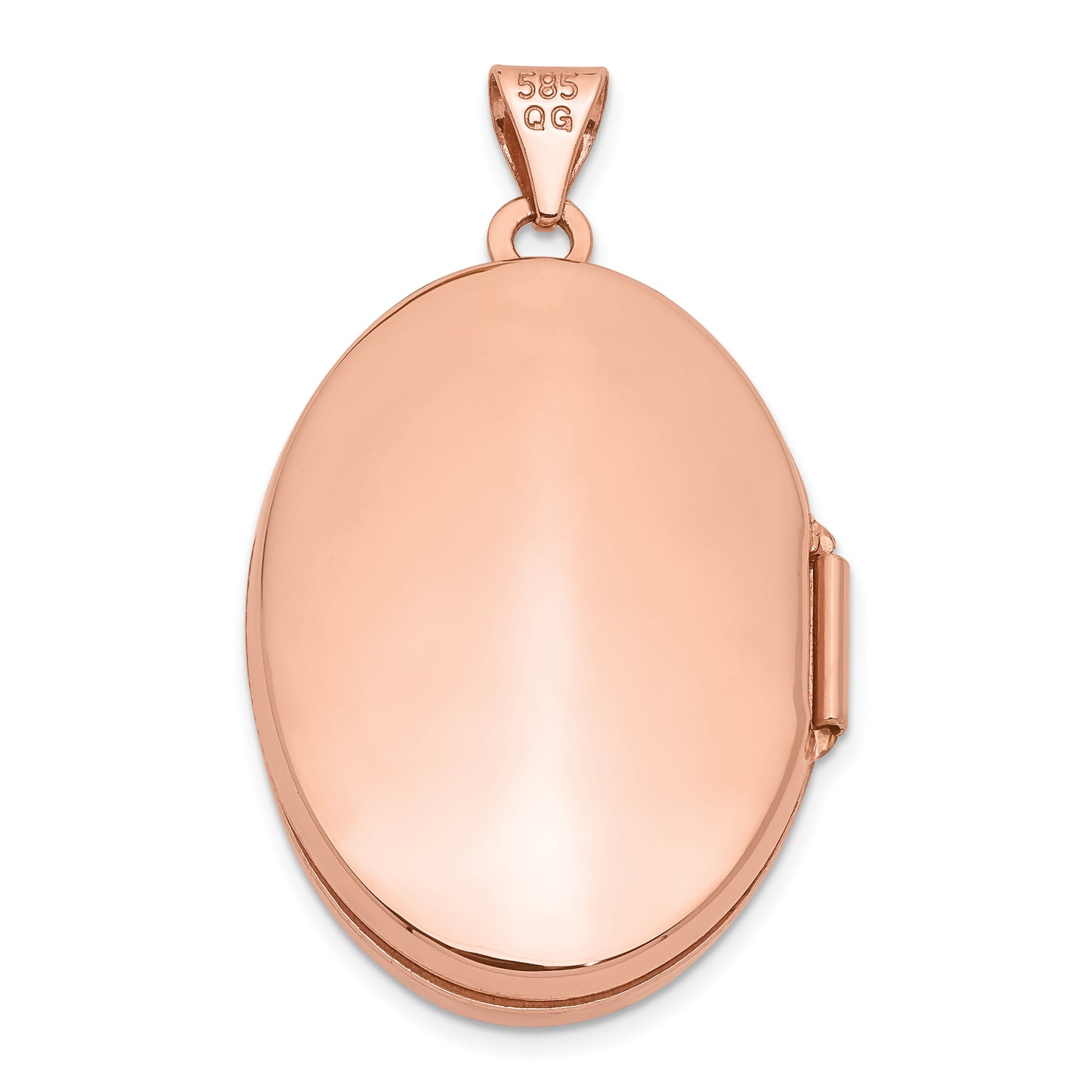 14k Rose Gold 14k Rose Gold Polished 26mm Domed Oval Locket