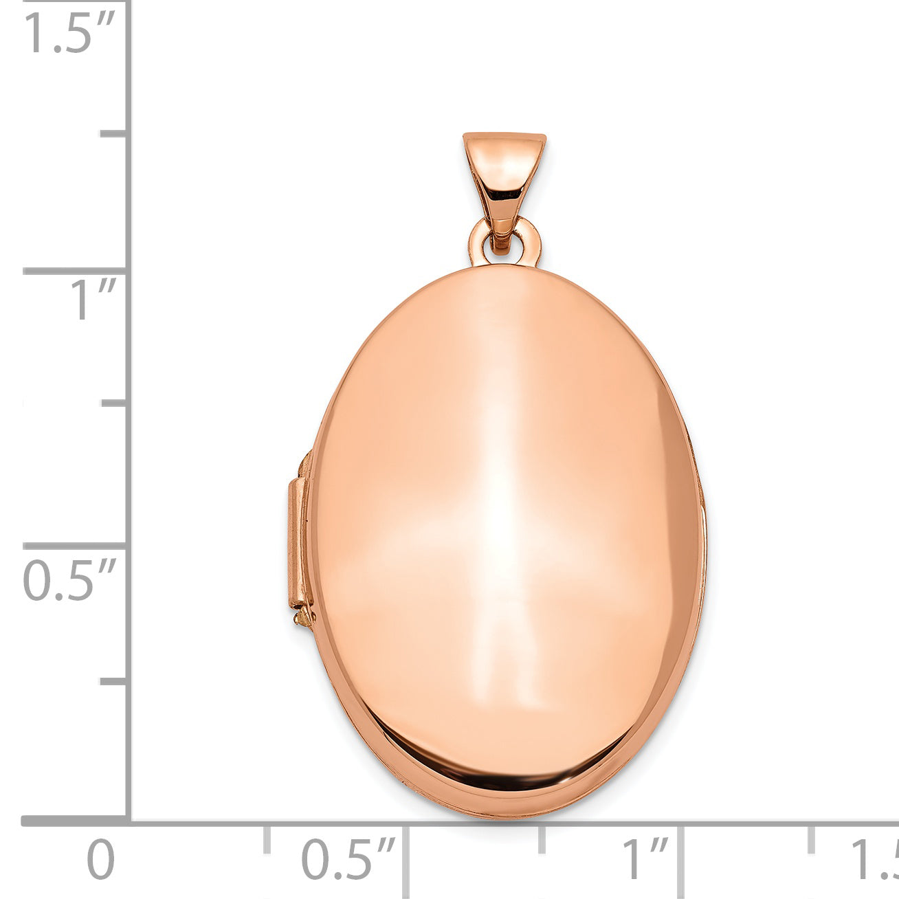 14k Rose Gold 14k Rose Gold Polished 26mm Domed Oval Locket