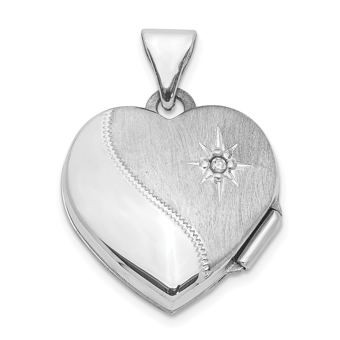 14k Two-tone 14k Two-Tone 15mm Reversible Diamond Heart Locket