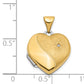 14k Two-tone 14k Two-Tone 15mm Reversible Diamond Heart Locket