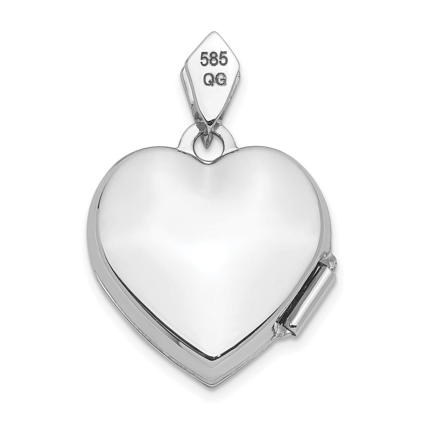 14k White Gold 14k White Gold Diamond Vintage 15mm Heart Locket