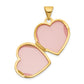 14k Yellow Gold 14k 15mm Half Scroll Design Heart Locket