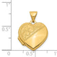 14k Yellow Gold 14k 15mm Half Scroll Design Heart Locket