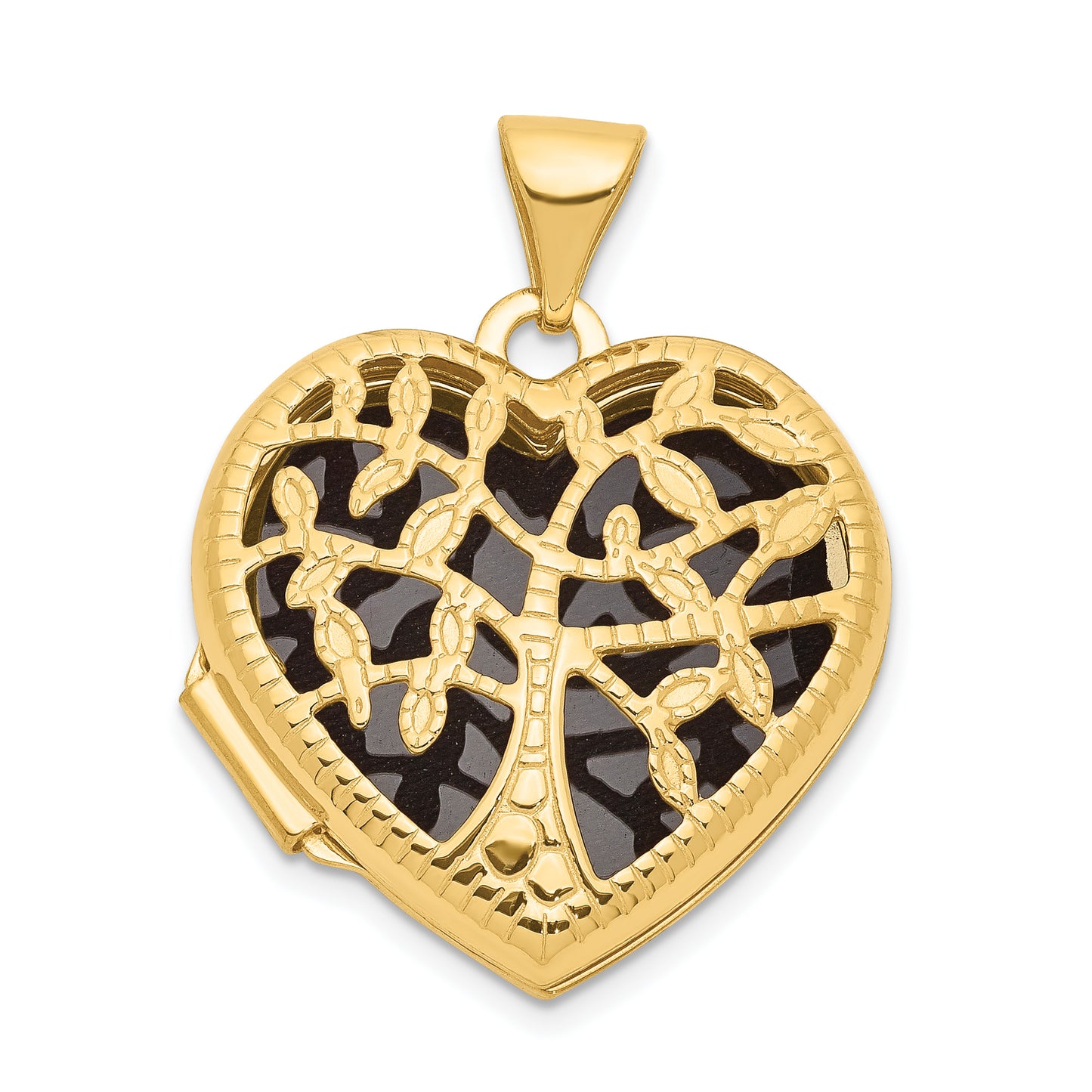 14k Yellow Gold 14k 18mm Tree Heart Locket