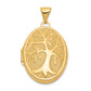 14k Yellow Gold 14ky 21x16mm Oval Tree Locket