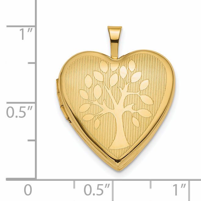 14k Yellow Gold 14K 20mm Tree Heart Locket