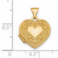 14k Yellow Gold 14k Polished Fancy Scroll Design Reversible 15mm Heart Locket